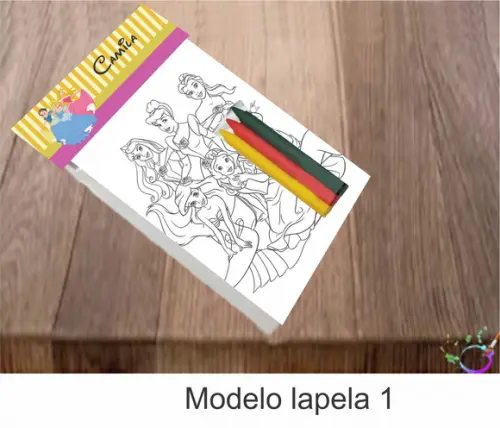 Desenhos de Colorir-(3 Giz de Cera)princesas