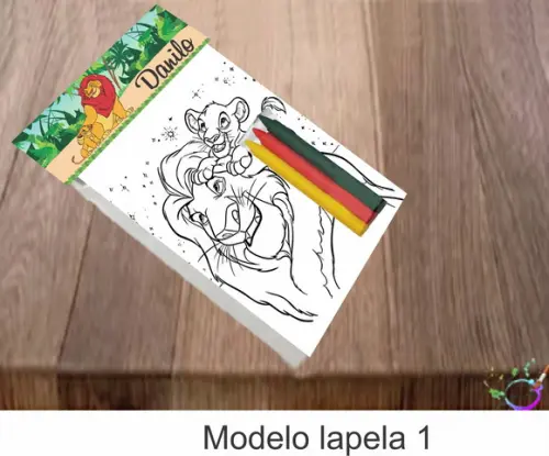 Desenhos de Colorir-(3 Giz de Cera)rei Leão