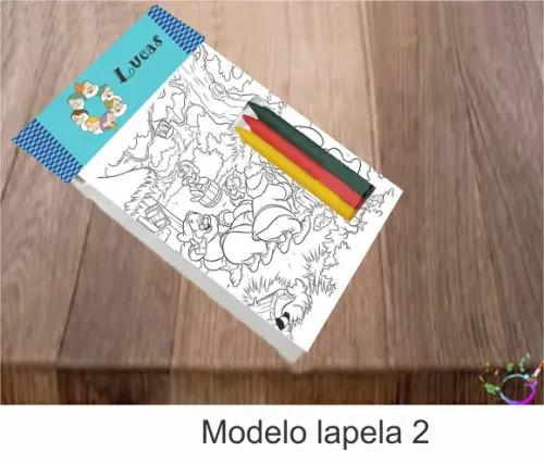 Desenhos de Colorir-(3 Giz de Cera)sete Anões