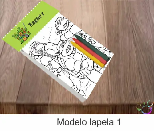Desenhos de Colorir-(3 Giz de Cera)tartaruga Ninja