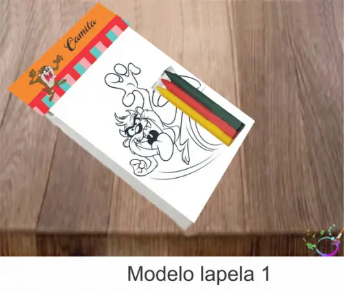 Desenhos de Colorir-(3 Giz de Cera)taz Mania