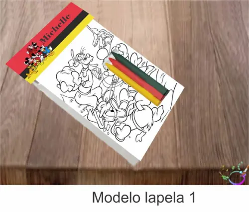 Desenhos de Colorir-(3 Giz de Cera)turma do Mickey