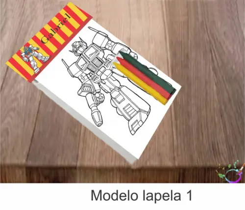 Desenhos de Colorir-(3 Giz de Cera)transformers