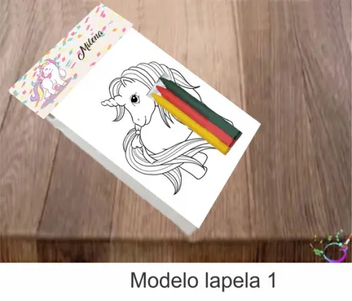 Desenhos de Colorir-(3 Giz de Cera)unicórnio
