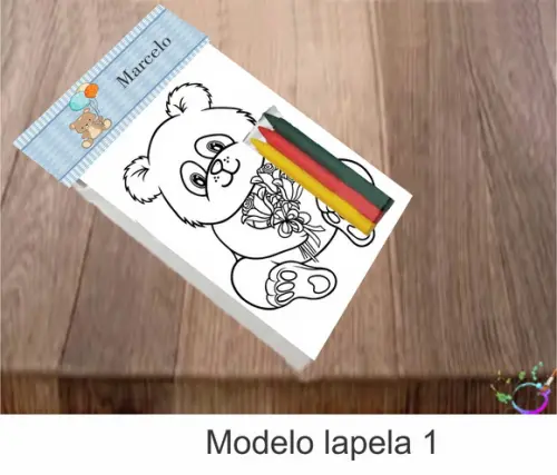 Desenhos de Colorir-(3 Giz de Cera)ursinho