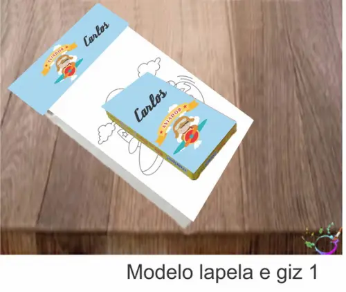 Desenhos de Colorir(caixa com Giz de Cera)- Aviador