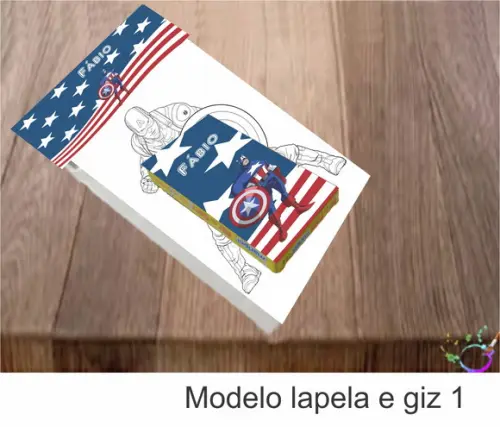 Desenhos de Colorir(caixa com Giz de Cera)- Capitão America