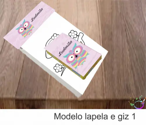 Desenhos de Colorir(caixa com Giz de Cera)- Coruja