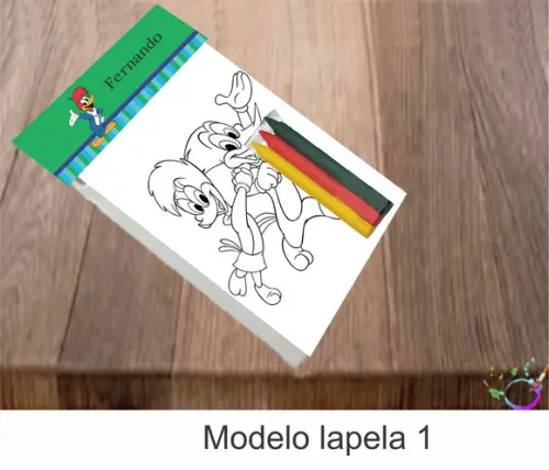 Desenhos de Colorir(caixa com Giz de Cera)- Pica Pau