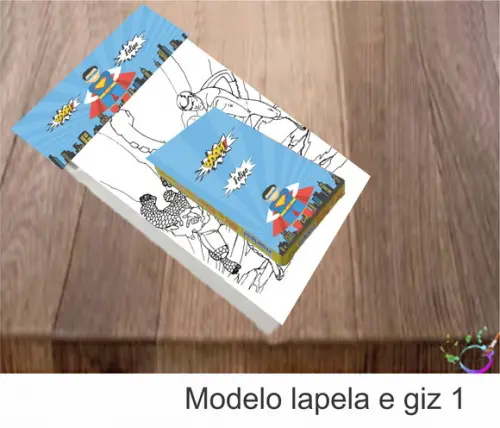 Desenhos de Colorir(caixa com Giz de Cera)- Super Heroi