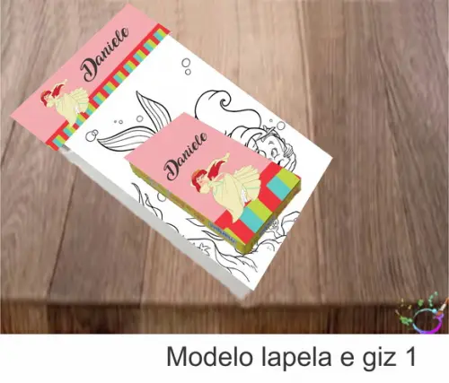 Desenhos de Colorir(caixa com Giz de Cera)-ariel