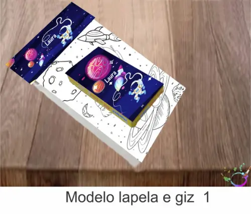 Desenhos de Colorir(caixa com Giz de Cera)-astronauta