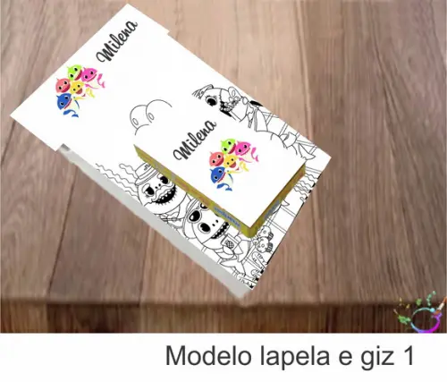 Desenhos de Colorir(caixa com Giz de Cera)-baby Shark