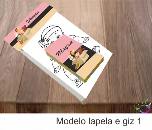 Desenhos de Colorir(caixa com Giz de Cera)-boneca