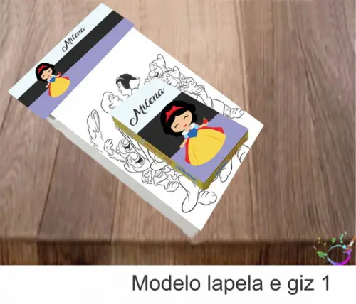 Desenhos de Colorir(caixa com Giz de Cera)-branca de Neve