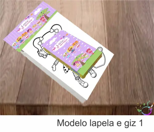 Desenhos de Colorir(caixa com Giz de Cera)-lalaloopsy
