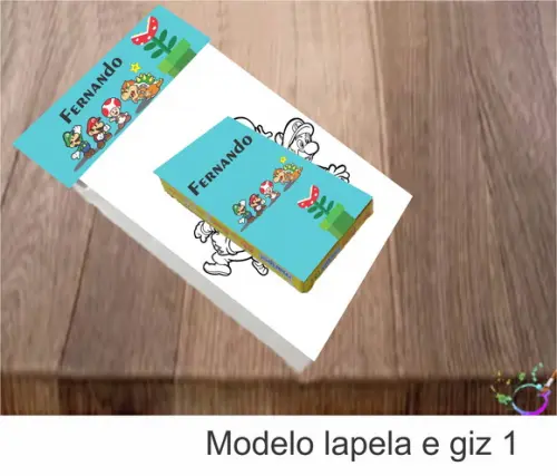Desenhos de Colorir(caixa com Giz de Cera)-mario Bros