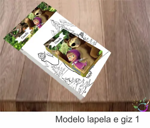 Desenhos de Colorir(caixa com Giz de Cera)-masha