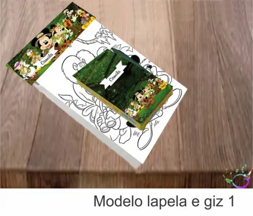Desenhos de Colorir(caixa com Giz de Cera)-mickey Safari