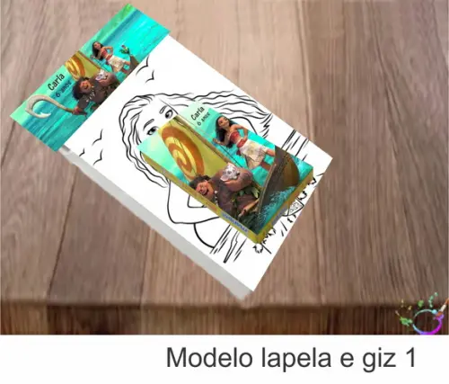 Desenhos de Colorir(caixa com Giz de Cera)-moana e Mauí