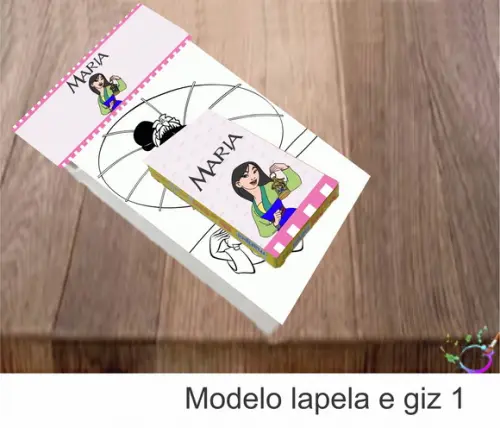 Desenhos de Colorir(caixa com Giz de Cera)-mulan
