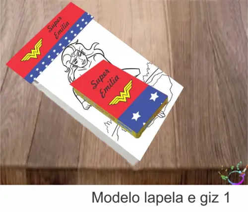 Desenhos de Colorir(caixa com Giz de Cera)-mulher Maravilha