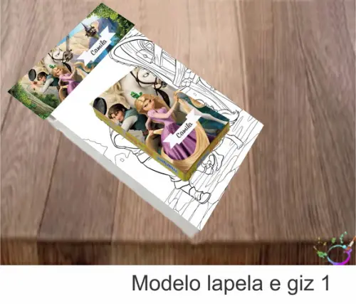 Desenhos de Colorir(caixa com Giz de Cera)-rapunzel