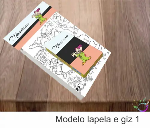 Desenhos de Colorir(caixa com Giz de Cera)-sete Anões