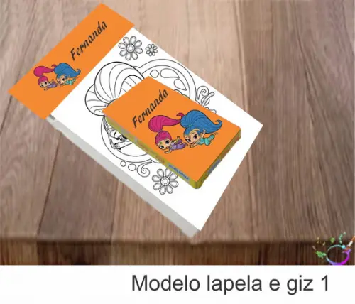 Desenhos de Colorir(caixa com Giz de Cera)-shimmer Shine
