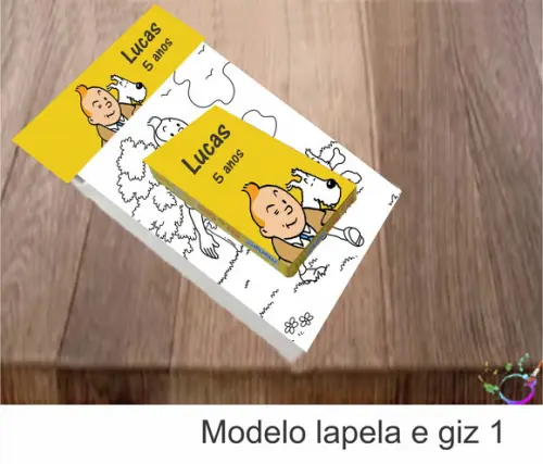 Desenhos de Colorir(caixa com Giz de Cera)-tintim