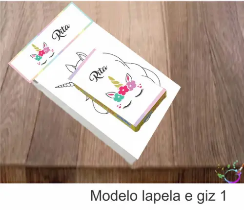 Desenhos de Colorir(caixa com Giz de Cera)-unicórnio