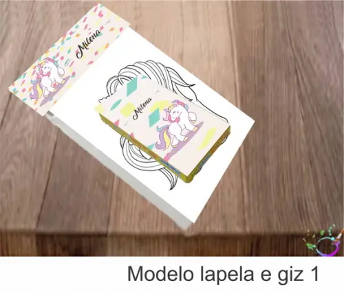 Desenhos de Colorir(caixa com Giz de Cera)-unicórnio