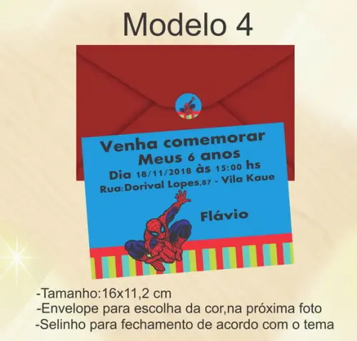 Convite-homem Aranha