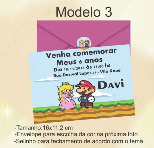 Convite-mario Bros