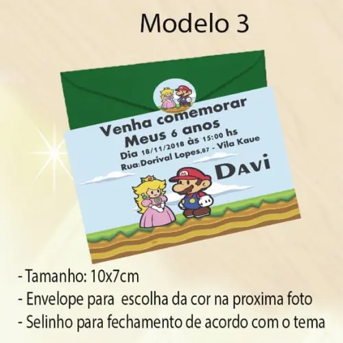 Convite-mario Bros