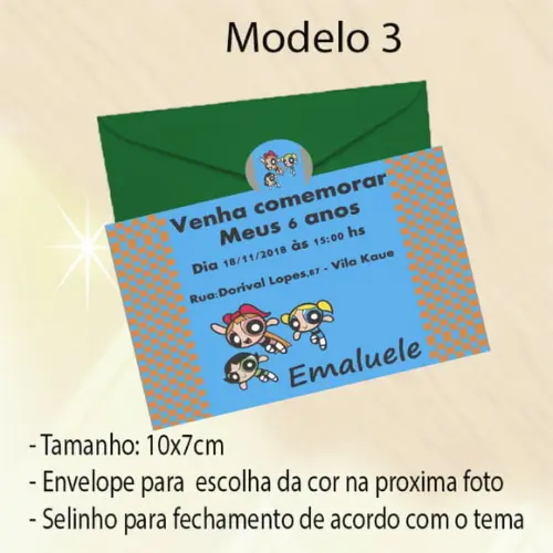 Convite-menina Super Poderosas