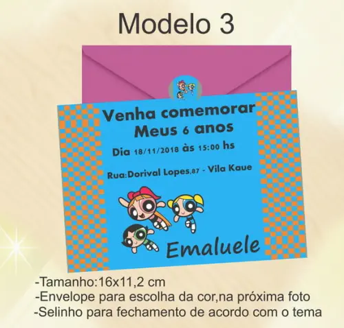 Convite-menina Super Poderosas