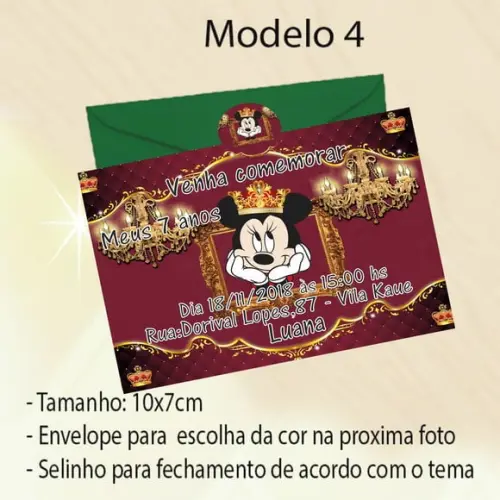 Convite-minnie Realeza