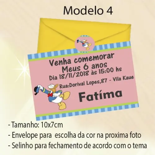 Convite-pato Donald