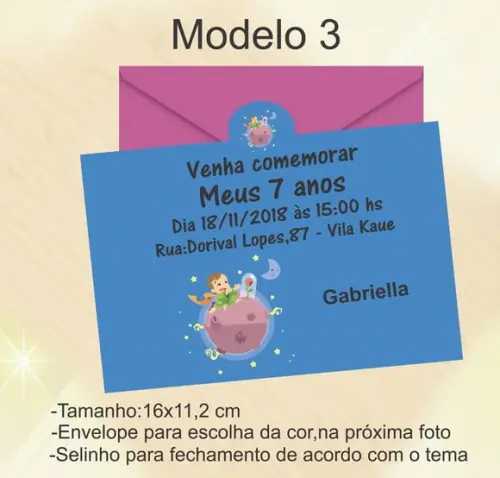 Convite-pequeno Príncipe