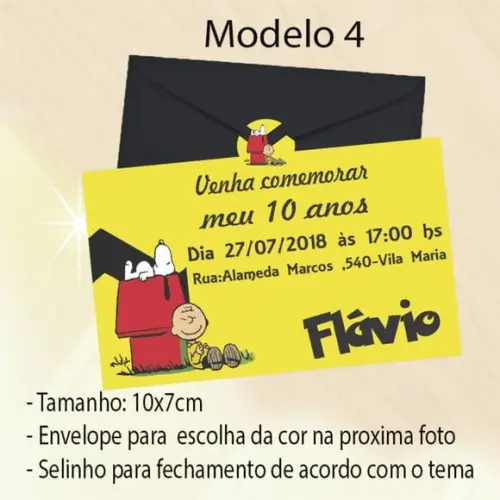 Convite-snoopy