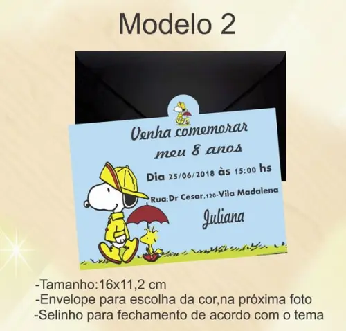 Convite-snoopy