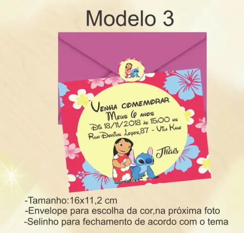 Convite-stitch e Lilo