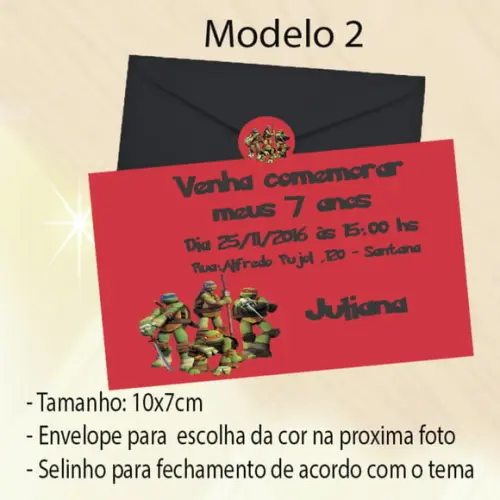 Convite-tartaruga Ninja