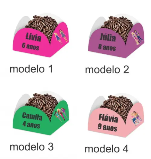 Forminha para Docinhos-barbie-com Nome