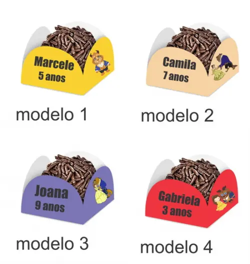 Forminha para Docinhos-bela e a Fera-com Nome