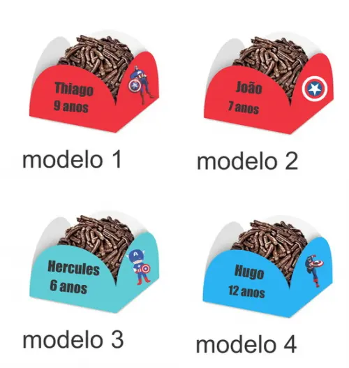 Forminha para Docinhos-capitão America-com Nome