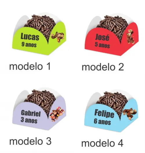 Forminha para Docinhos-donkey Kong-com Nome