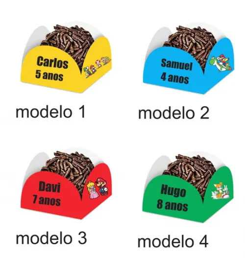 Forminha para Docinhos-mario Bros-com Nome