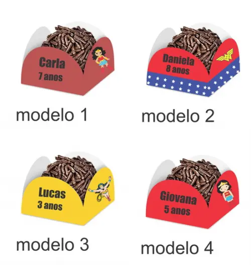 Forminha para Docinhos-mulher Maravilha-com Nome